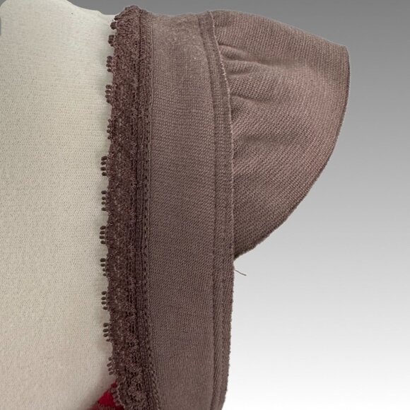 Free People Cross My Heart Bodycon Cut Out Red Brown Knit Dress Large Boho Indie - Picture 9 of 12